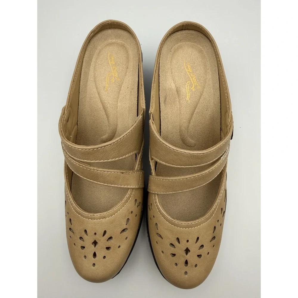Easy‎ Street Comfort Wave Sandals Womens 8M Tan Slip On Comfort NWOT